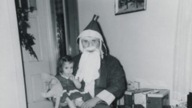 Yes, I still have that stuffed cat in my office, but not sure if that somewhat creepy-looking Santa asked if I wanted to be a writer. 