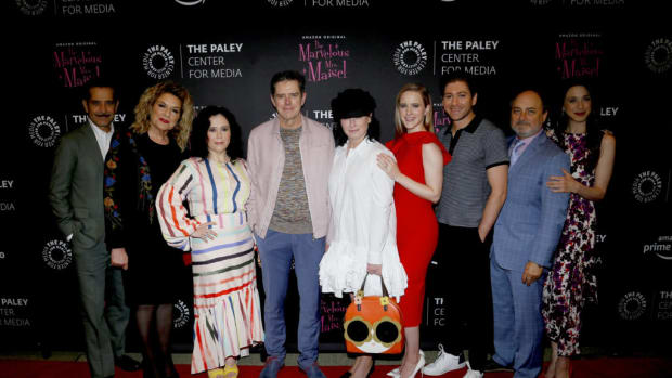  Tony Shalhoub, Caroline Aaron, Alex Borstein, Daniel Palladino, Amy Sherman-Palladino, Rachel Brosnahan, Michael Zegen, Kevin Pollak, and Marin Hinkle attend the Making Maisel Marvelous featuring Amazon Prime Original The Marvelous Mrs. Maisel at The Paley Center for Media (Photo by Lars Niki/Getty Images for Amazon Studios and The Marvelous Mrs. Maisel)