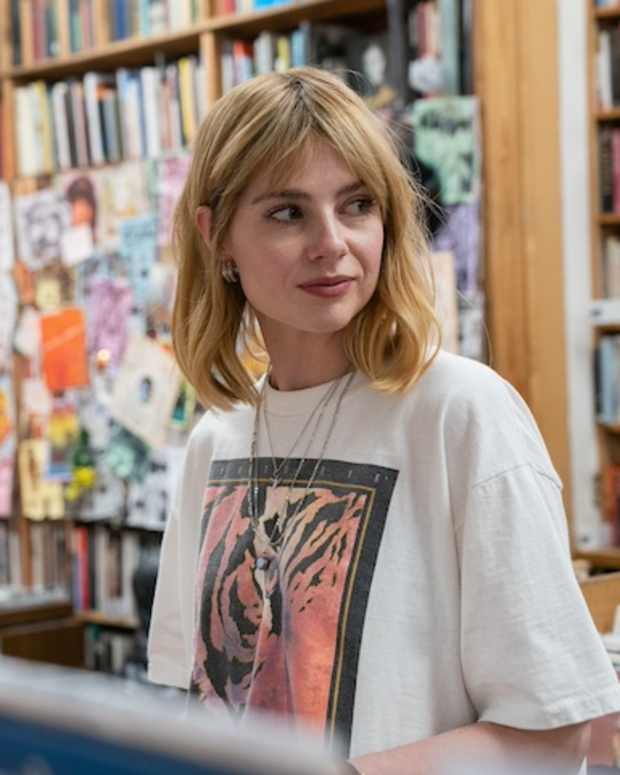 Lucy Boynton as Harriet in The Greatest Hits (2024).