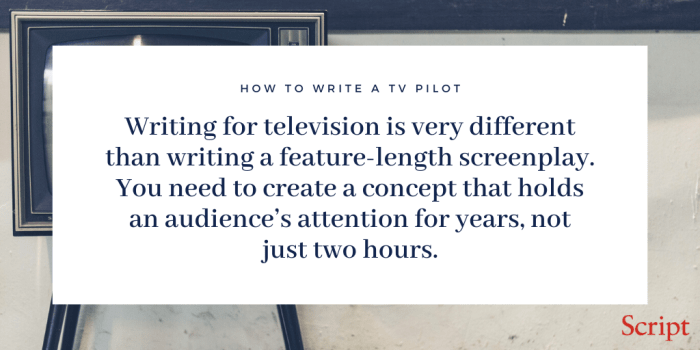 format for writing a tv pilot