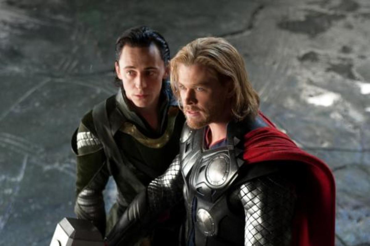 Thor (Chris Hemsworth) and Loki (Tom Hiddleston) get ready for battle. Ok, maybe just Thor.