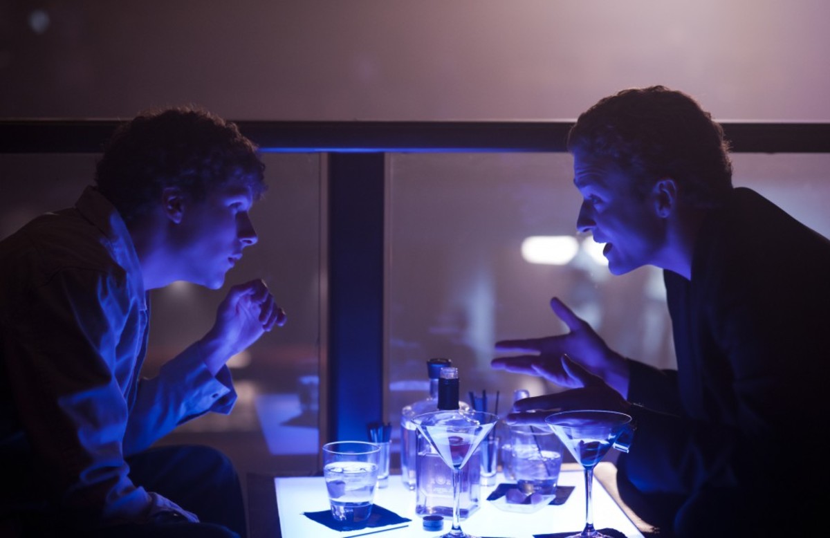 Jesse Eisenberg, left, and Justin Timberlake in Columbia Pictures' "The Social Network."