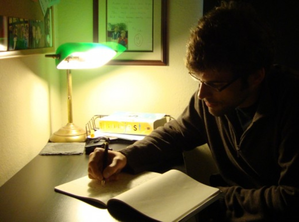 Screenwriter Andrew Lanham writes his first drafts in long hand.