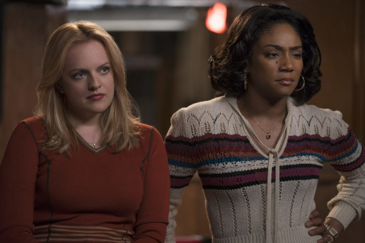  (L-R) ELISABETH MOSS as Claire and TIFFANY HADDISH as Ruby in New Line Cinema’s mob drama “The Kitchen,” a Warner Bros. Pictures release. Photo Credit: Alison Cohen Rosa