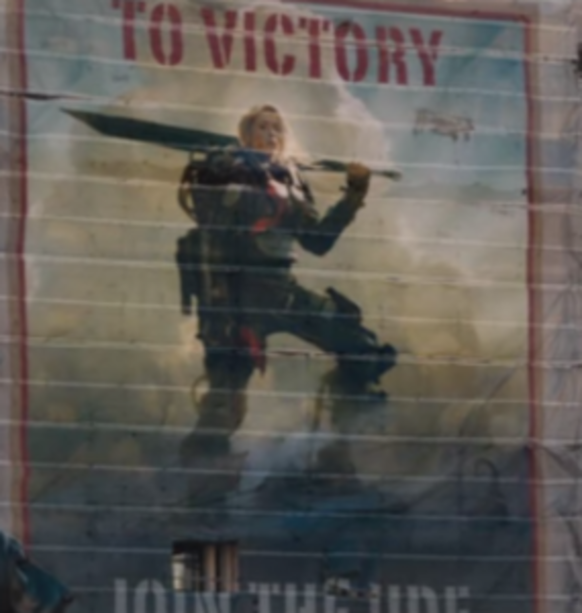 Sgt. Vrataski's recruiting poster. It would have added rich irony to the film if Major Cage, an enthusiastic coward, had earned one because of his special power.