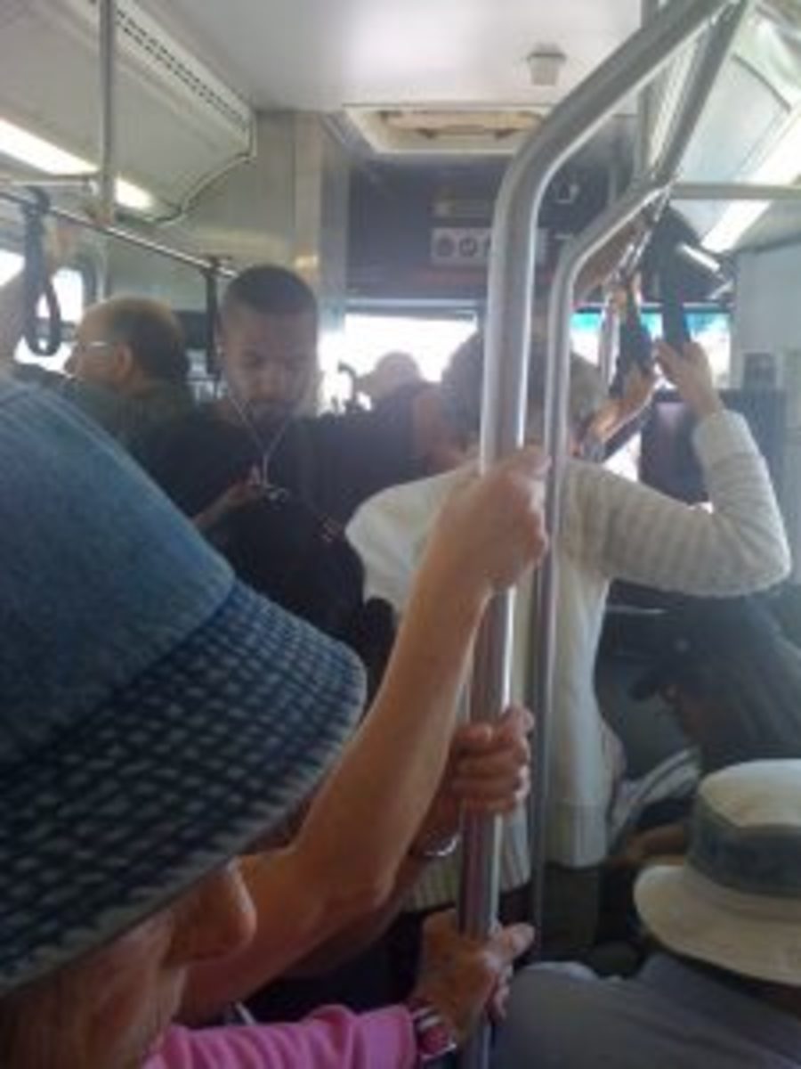 Okay, so sometimes it can get crowded on the bus.