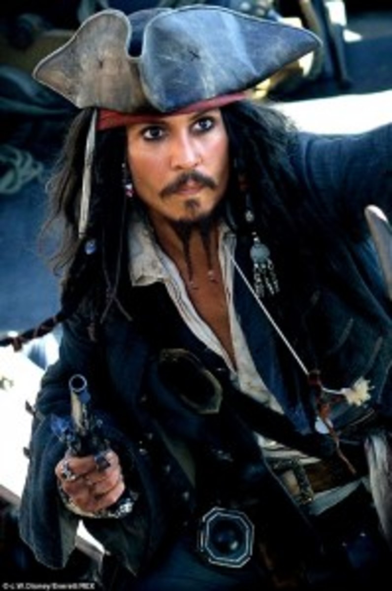 Captain Jack Sparrow in Pirates of the Caribbean