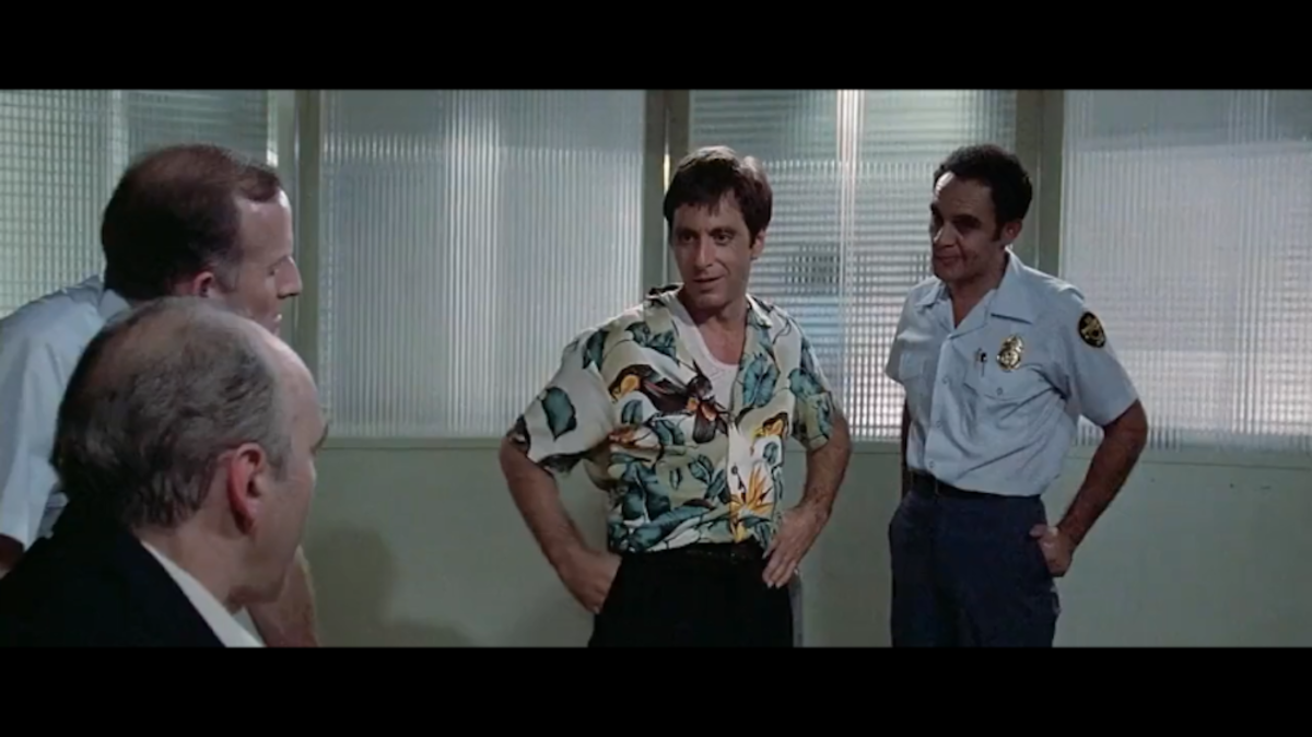 Al Pacino in opening scene of "Scarface."