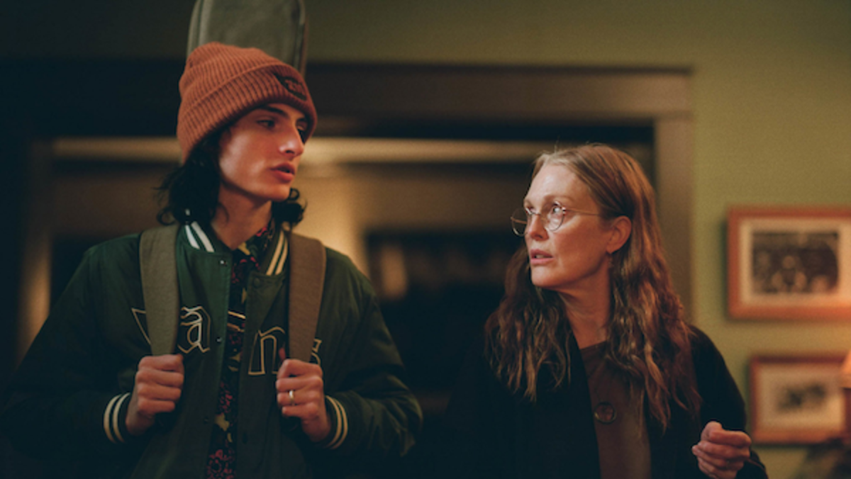 Finn Wolfhard and Julianne Moore appear in When You Finish Saving the World by Jesse Eisenberg, an official selection of the Premieres section at the 2022 Sundance Film Festival. Courtesy of Sundance Institute | photo by Beth Garrabrant.