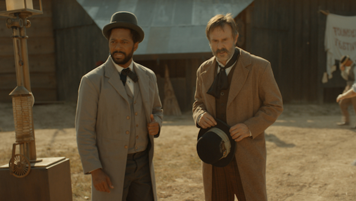 [L-R] Thomas Hobson as James ‘Doc’ McCune and David Arquette as Douglas in the mystery/thriller GHOSTS OF THE OZARKS, an XYZ Films release. Photo courtesy of XYZ Films.