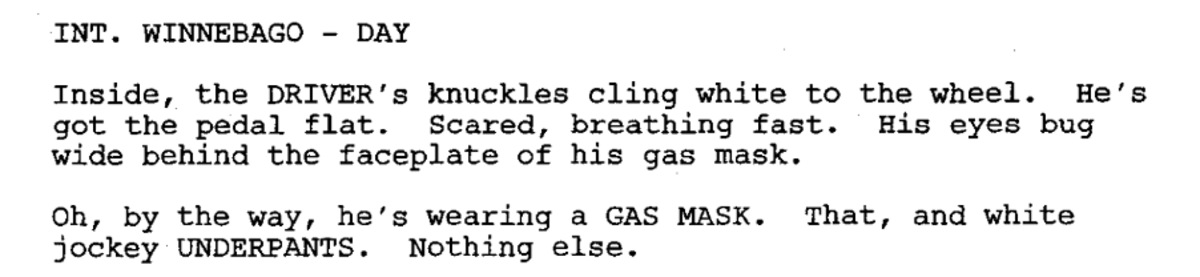 Excerpt from Breaking Bad (2008) pilot written by Vince Gilligan.