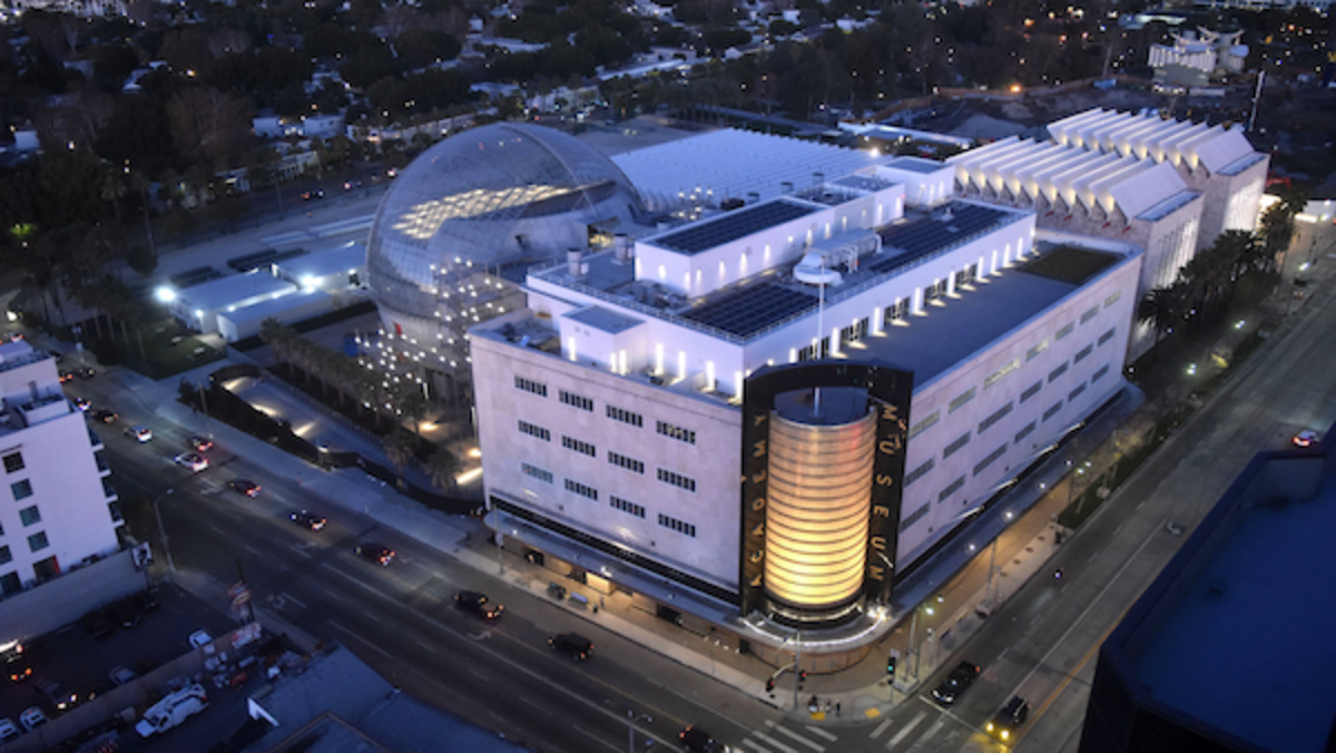 Aerial shot of the Academy Museum of Motion Pictures. ©Academy Museum Foundation.