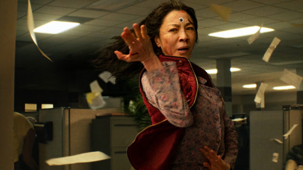 Michelle Yeoh as Evelyn Wang in Everything Everywhere All at Once. Courtesy A24.