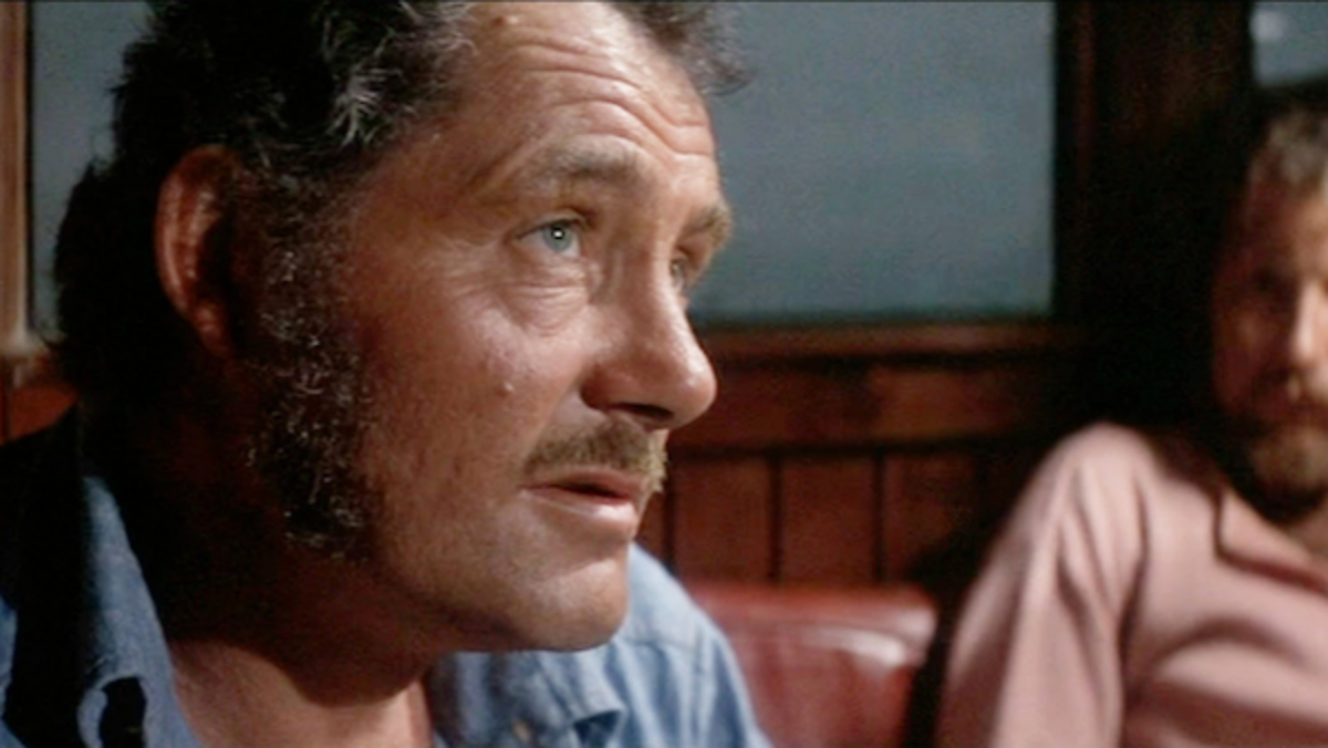 Robert Shaw as Quint in Jaws. Photo Universal Pictures.