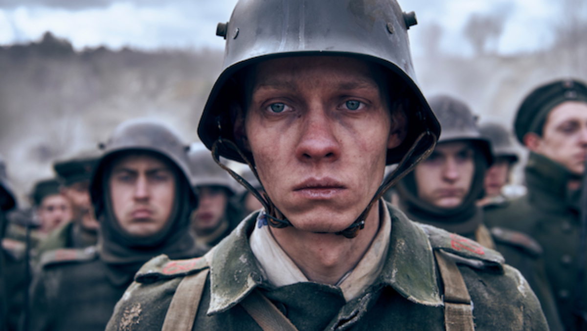 Felix Kammerer as Paul Bäumer in All Quiet on the Western Front. Courtesy Netflix/Photo by Reiner Bajo.