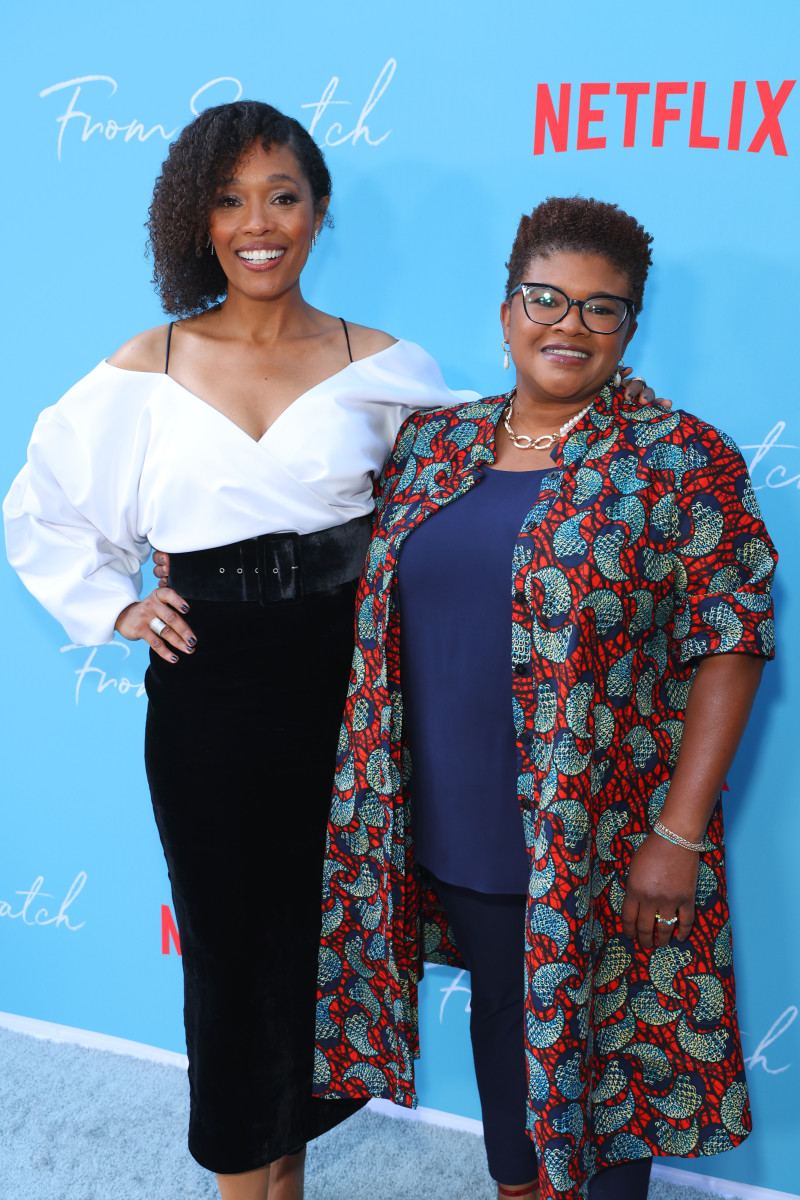 Tembi Locke and Attica Locke attends Netflix's From Scratch Special Screening at Netflix Tudum Theater on October 17, 2022 in Los Angeles, California. Photo by Leon Bennett/Getty Images for Netflix.