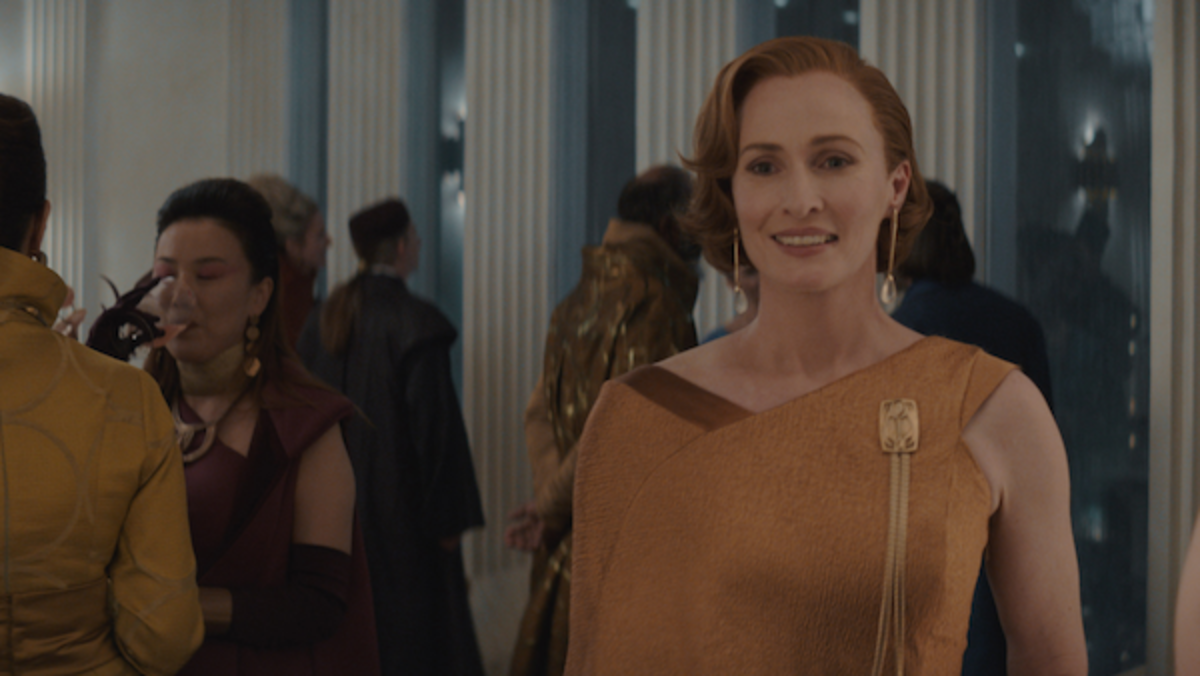 Genevieve O'Reilly as Mon Mothma in Lucasfilm's ANDOR, exclusively on Disney+. ©2022 Lucasfilm Ltd. & TM.