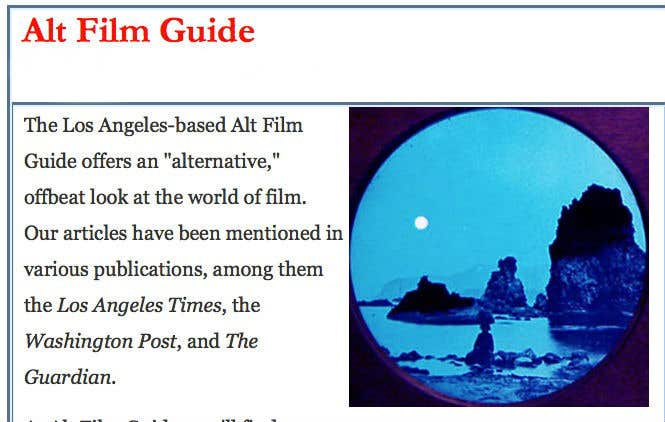 Screenwriting Website of the Week: Alt Film Guide